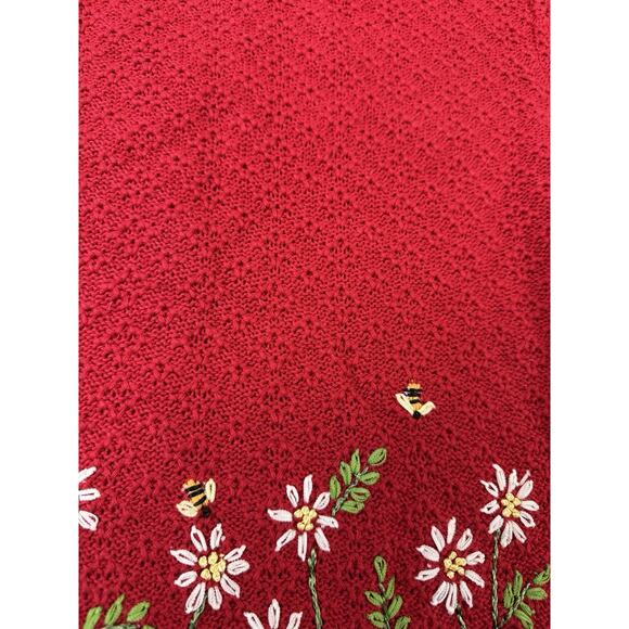 Northern Isles Bees Flowers Knit Cardigan Women’s S Grannycore Boho Romantic VTG - Picture 4 of 12